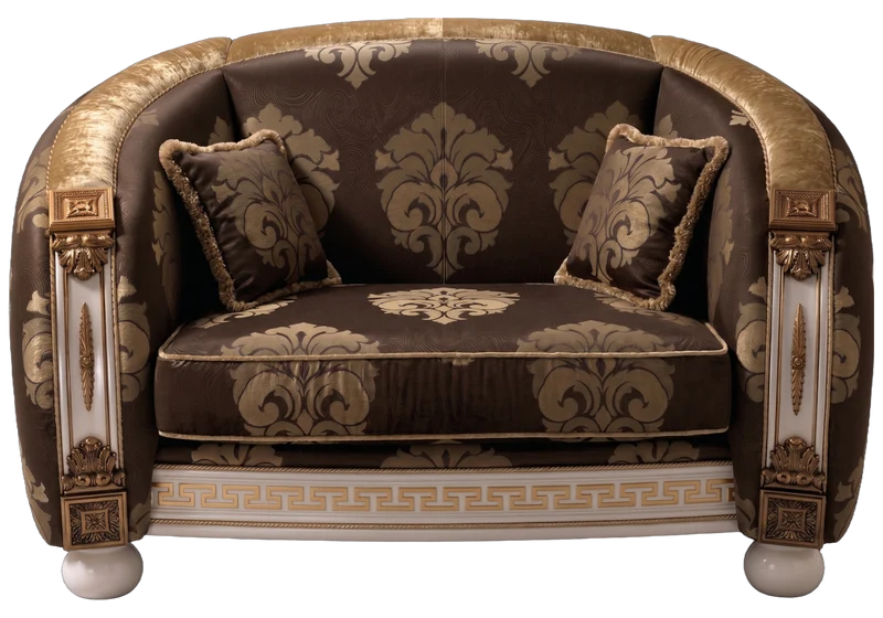 Canapé baroque italien marron et doré - Liberty