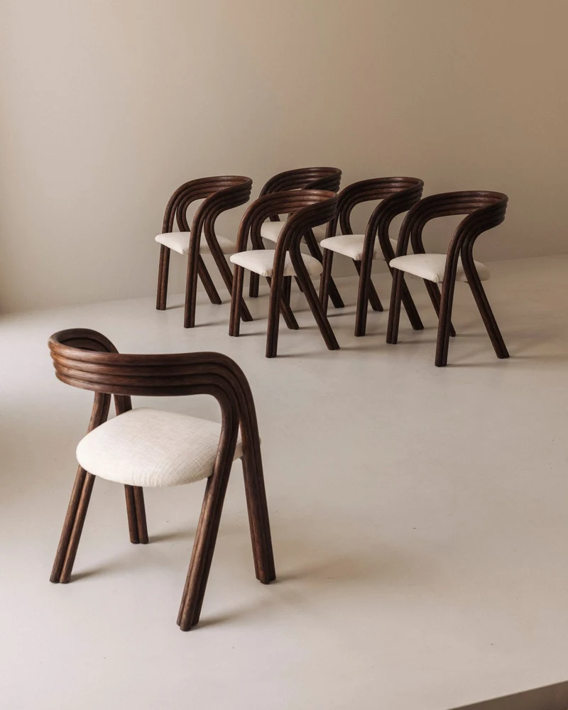 Sculptural Set of Six Dining Chairs by Axel Enthoven for Rohé, 1980s