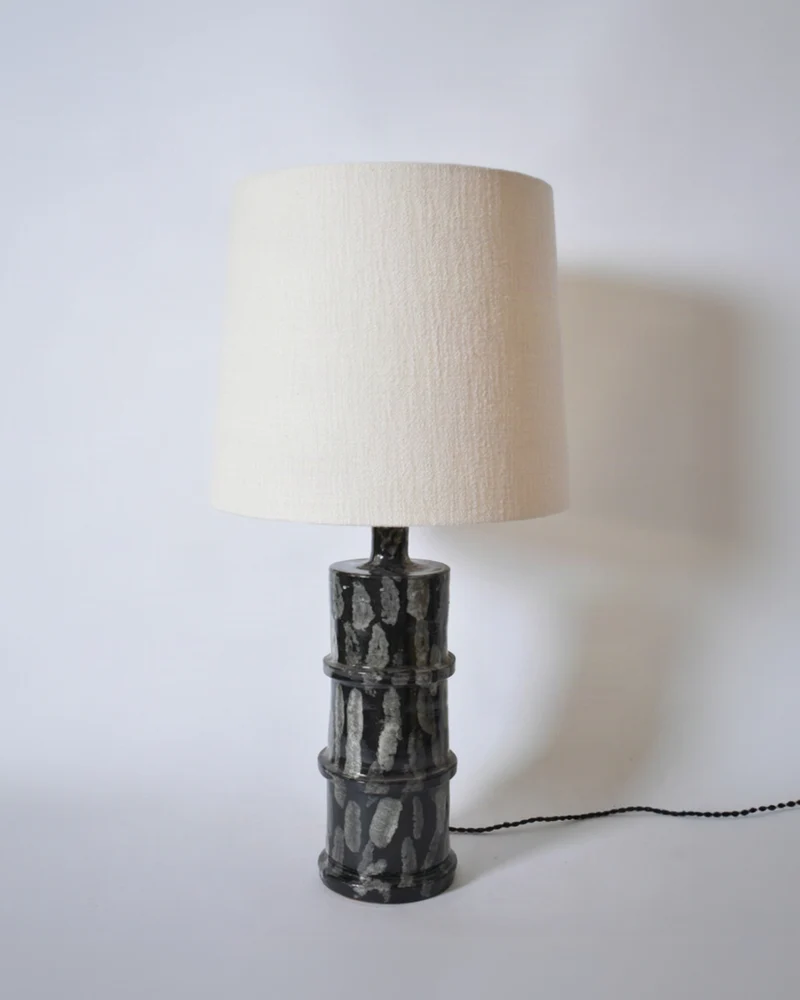 Inle 45cm Grey and Black Ceramic Table Lamp