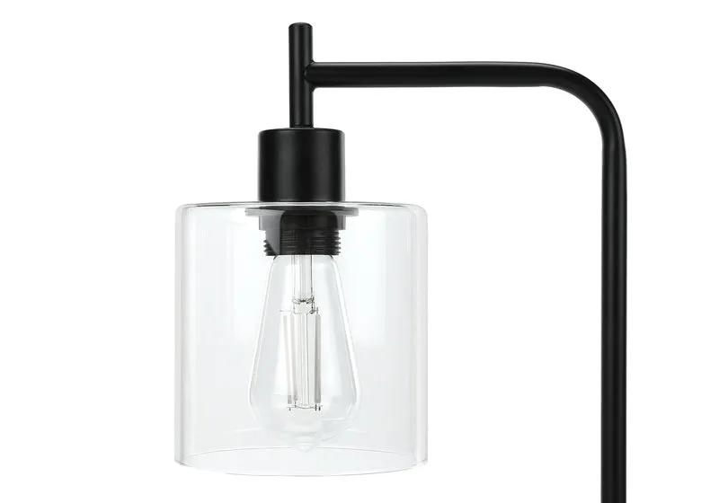 LUXARIS GLASS™ – MODERN BLACK TABLE LAMP WITH USB – I 9637