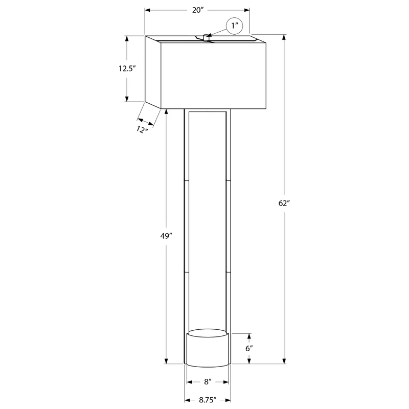 CALDERA LINE™ – MODERN RECTANGULAR FLOOR LAMP – I 9752