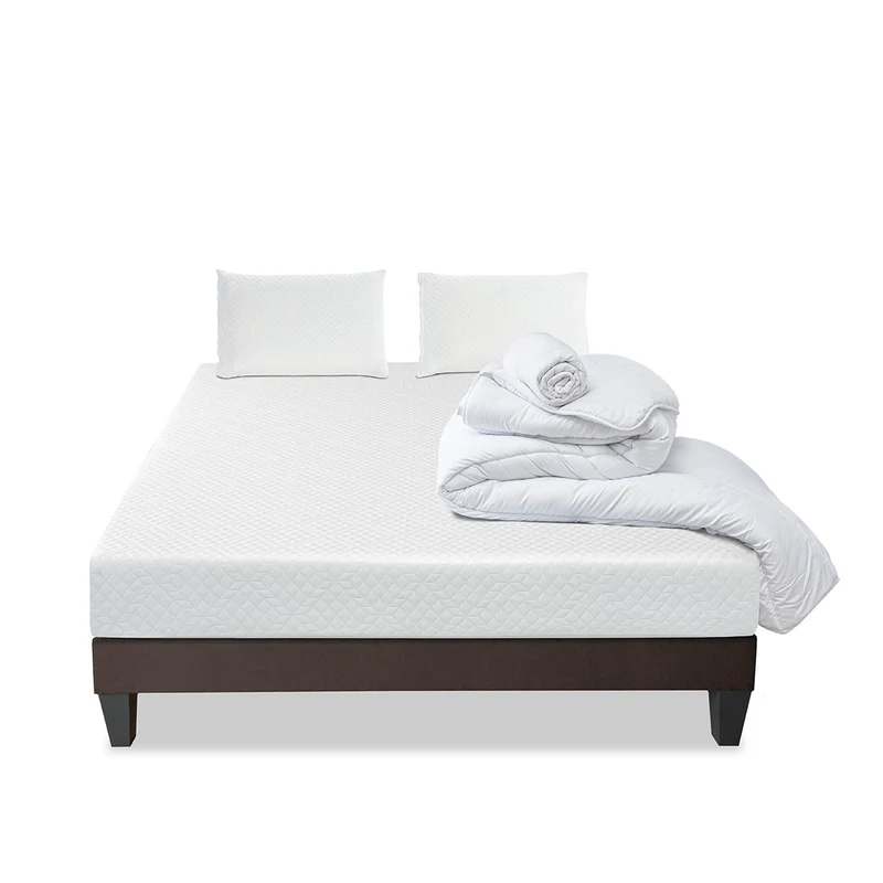 Pack prêt à dormir Absolu - Matelas + Sommier + Couette, oreillers, protège-matelas - 21 cm d'épaisseur