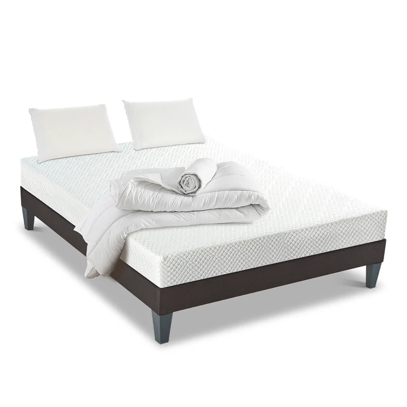 Pack prêt à dormir Absolu - Matelas + Sommier + Couette, oreillers, protège-matelas - 21 cm d'épaisseur