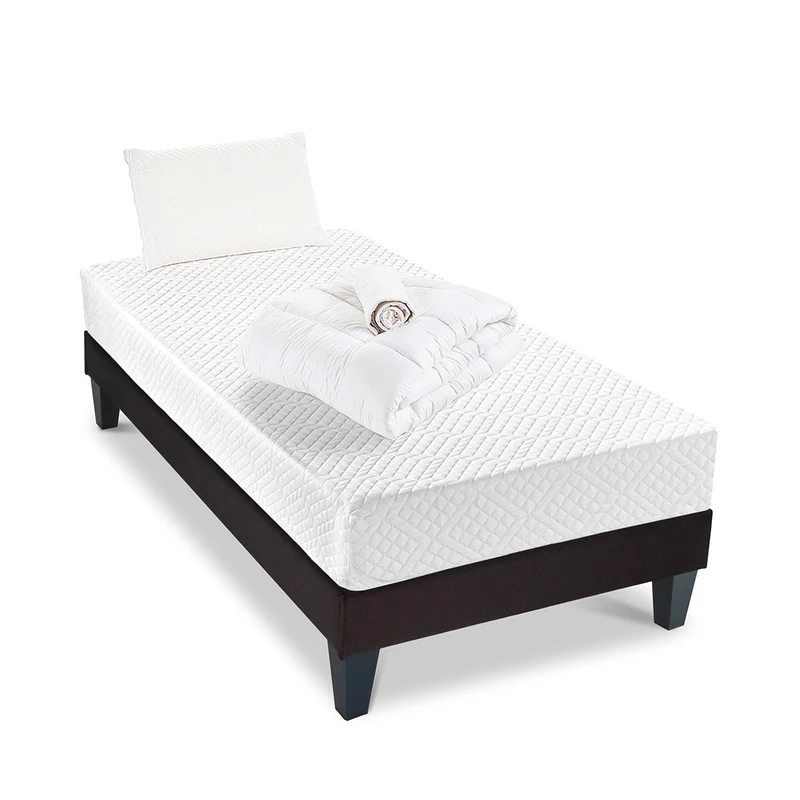 Pack prêt à dormir Absolu - Matelas + Sommier + Couette, oreillers, protège-matelas - 21 cm d'épaisseur