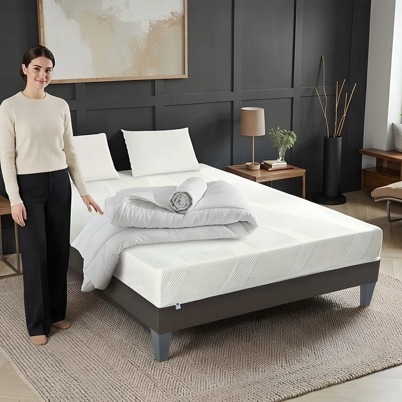 Pack Paris - Matelas + Sommier + Accessoires - La chambre équipée en une fois - 24 cm d'épaisseur