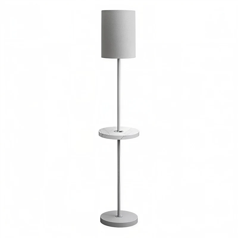 MODENA VAULT™ – FLOOR LAMP WITH MARBLE-LOOK SHELF & USB – I 9692