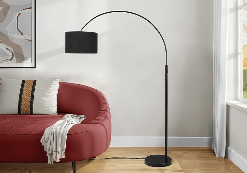 NOIRVA ARC™ – EXTRA-TALL MODERN ARC FLOOR LAMP – I 9641