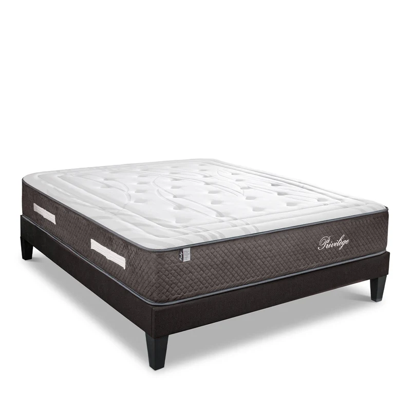 Ensemble Privilège - Matelas ressorts ensachés hypersoft + Sommier - 30 cm d'épaisseur