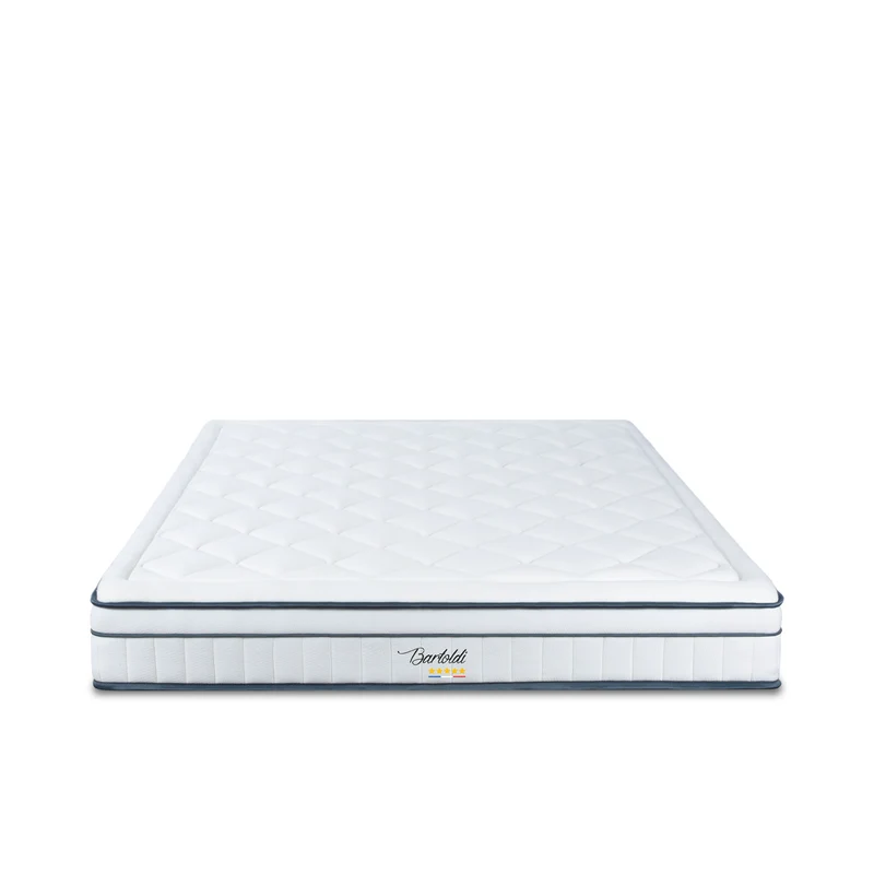 Matelas Bartoldi - Ressorts ensachés + mousse supersoft - Moelleux puis ferme - Fabriqué en France - 22 cm d'épaisseur