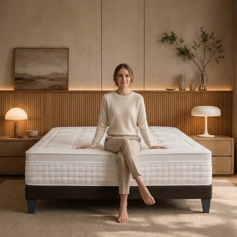 Ensemble Empereur - Matelas mémoire de forme + gel frais + Sommier bois - 33 cm d'épaisseur