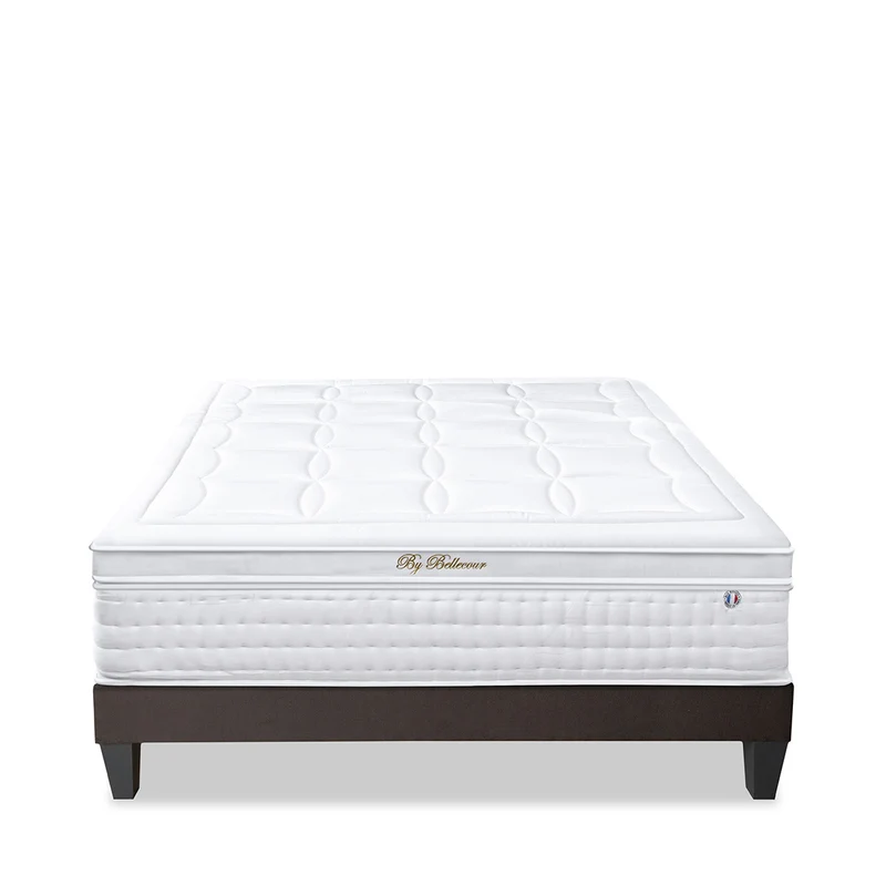 Ensemble Empereur - Matelas mémoire de forme + gel frais + Sommier bois - 33 cm d'épaisseur