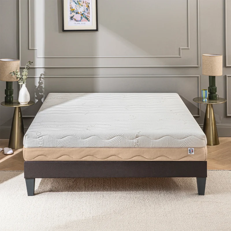 Ensemble Leman - Matelas hypersoft moelleux + Sommier bois - 25 cm d'épaisseur