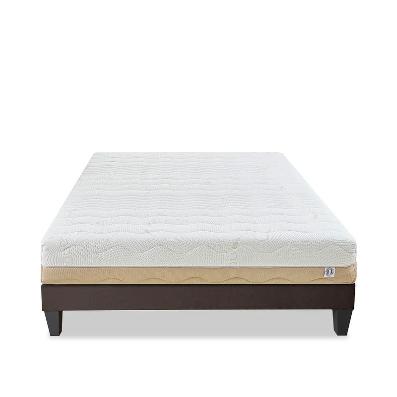 Ensemble Leman - Matelas hypersoft moelleux + Sommier bois - 25 cm d'épaisseur