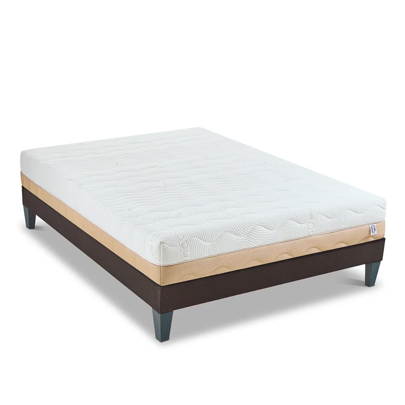 Ensemble Leman - Matelas hypersoft moelleux + Sommier bois - 25 cm d'épaisseur