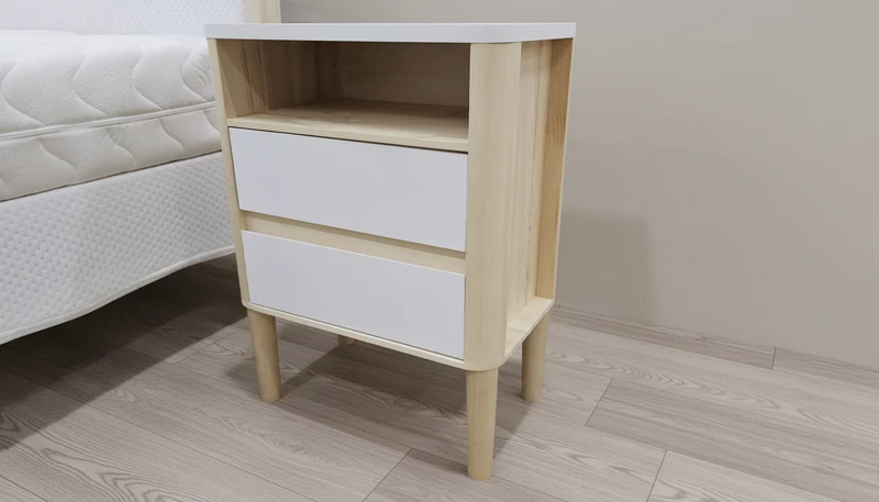 House Of Dreamz Sommier en bois avec tête de lit