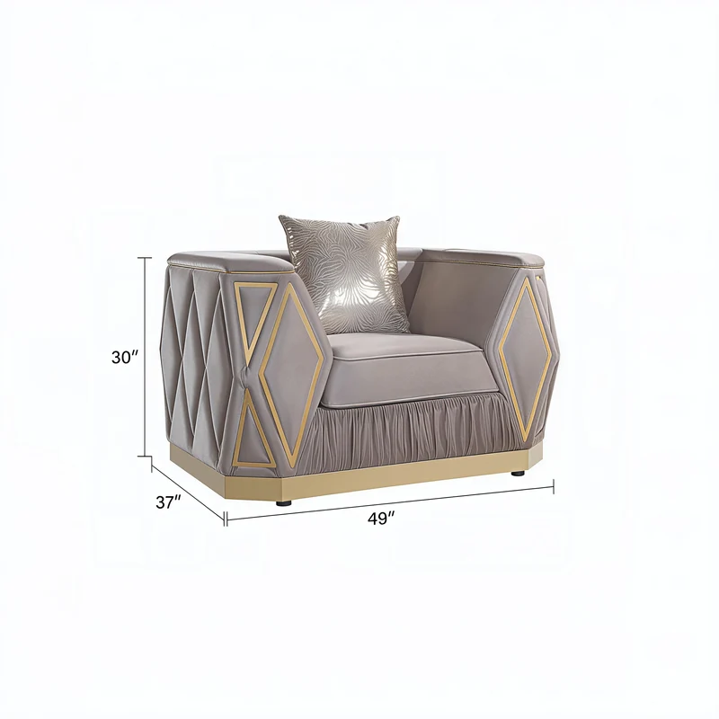 KIBALI™ – MODERN GLAM VELVET SOFA SET – L8725