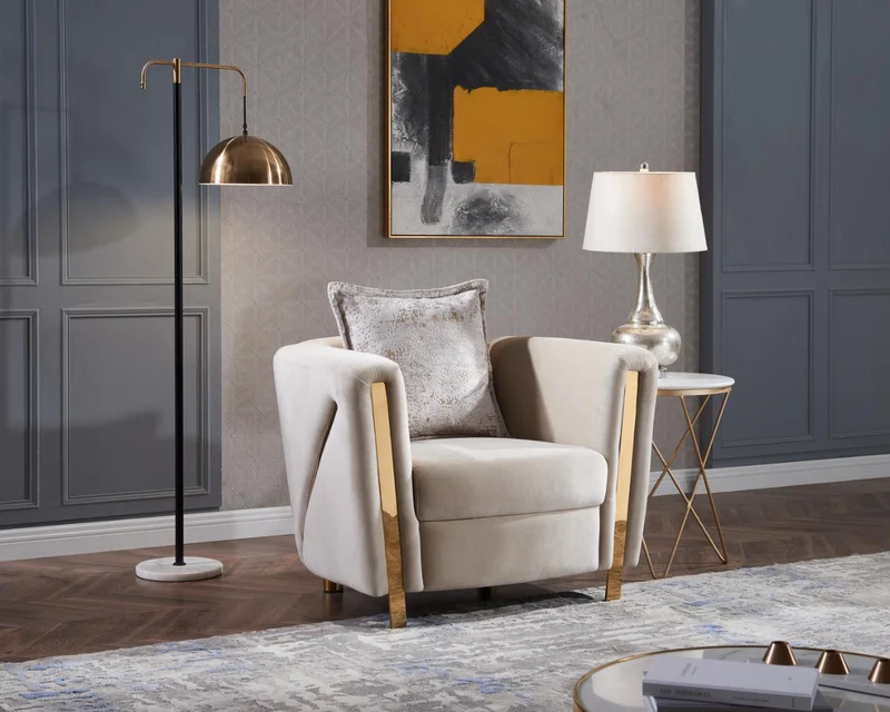 CHANELLE™ – MODERN LUXE VELVET SOFA SET – L1725