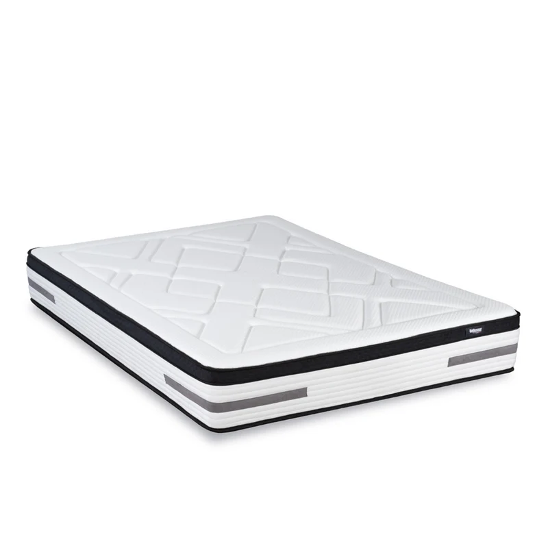 Ensemble Bellevue - Matelas ressorts ensachés + mémoire de forme + Sommier - 24 cm d'épaisseur