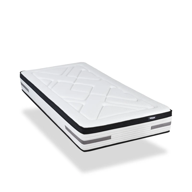 Ensemble Bellevue - Matelas ressorts ensachés + mémoire de forme + Sommier - 24 cm d'épaisseur