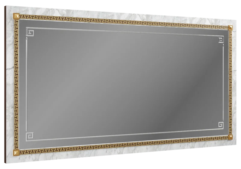 Grand miroir mural or et marbre - Romantica