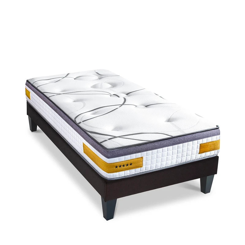 Ensemble Matelas Mémoire de forme COPENHAGUE avec sommier - 24 cm d'épaisseur - Accueil équilibré, soutien ferme