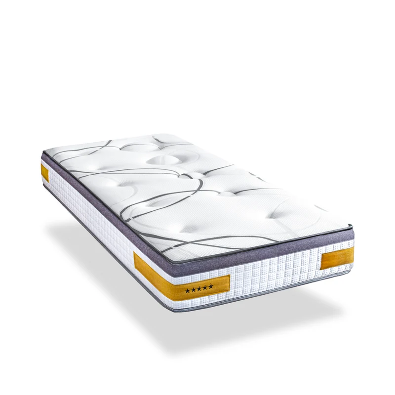 Ensemble Matelas Mémoire de forme COPENHAGUE avec sommier - 24 cm d'épaisseur - Accueil équilibré, soutien ferme
