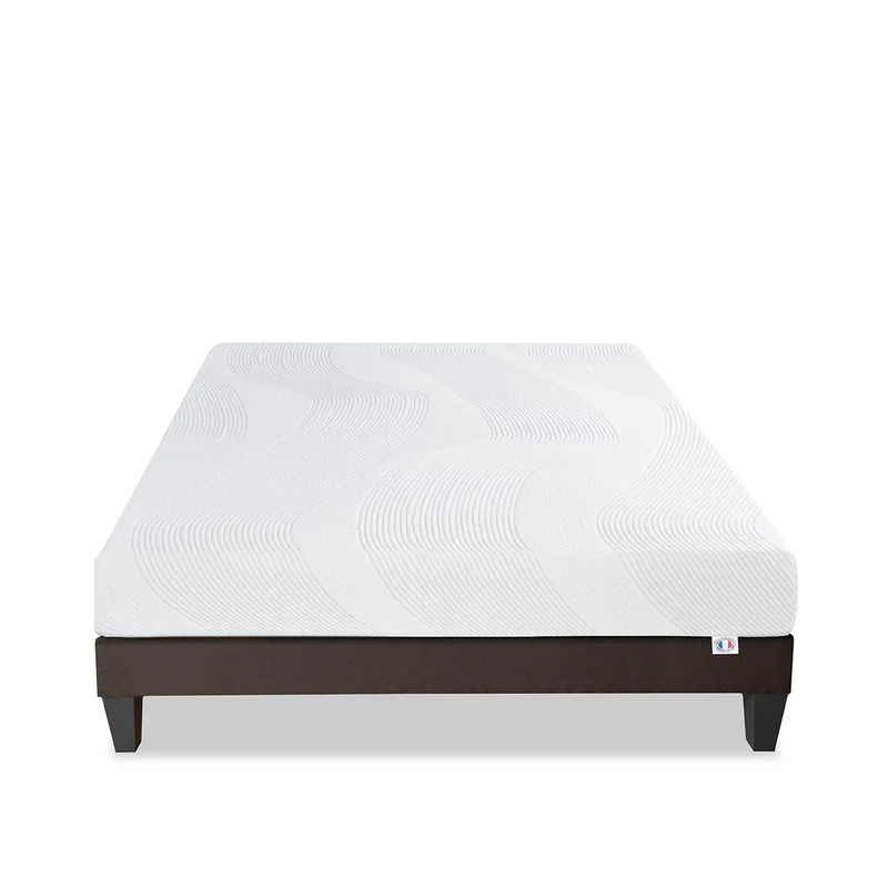 Ensemble Paris - Matelas mousse mémoire de forme + Sommier bois - 24 cm d'épaisseur - Accueil moelleux, soutien ferme