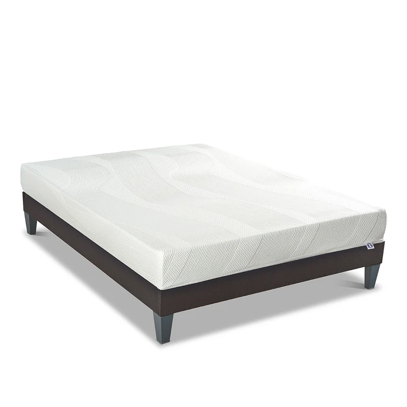 Ensemble Paris - Matelas mousse mémoire de forme + Sommier bois - 24 cm d'épaisseur - Accueil moelleux, soutien ferme