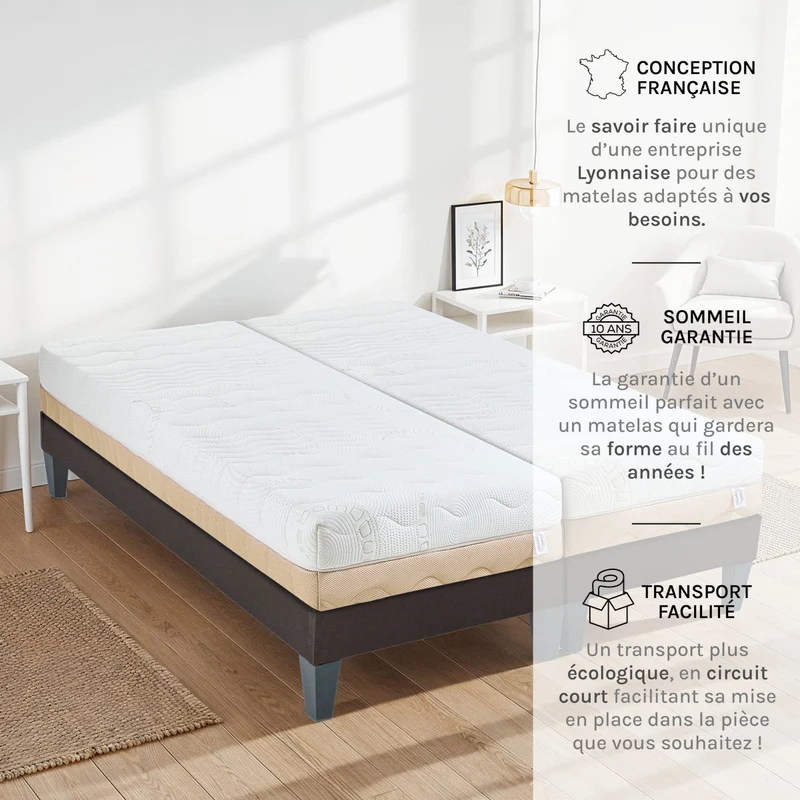 Matelas Mémoire de forme 24 cm ONDULATO - Accueil moelleux, soutien ferme