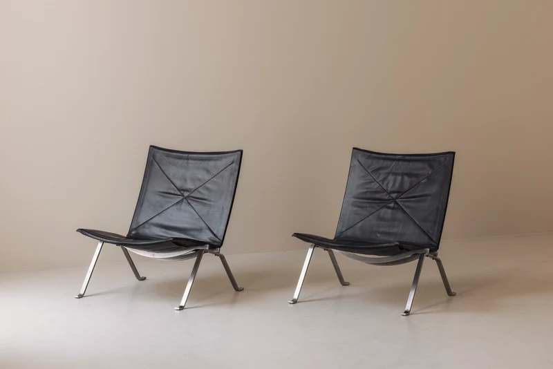 Early PK22 Lounge Chairs by Poul Kjærholm for E. Kold Christensen, Denmark 1960s