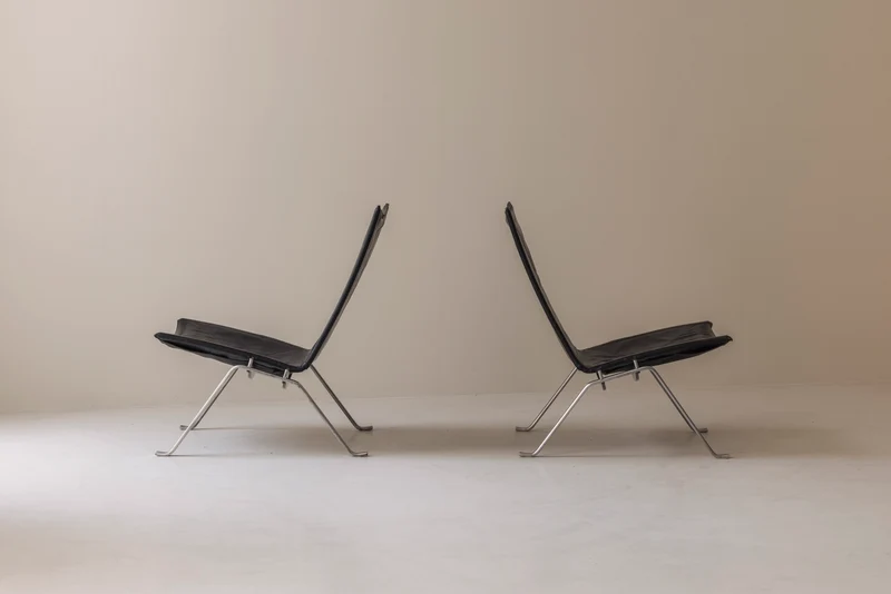 Early PK22 Lounge Chairs by Poul Kjærholm for E. Kold Christensen, Denmark 1960s