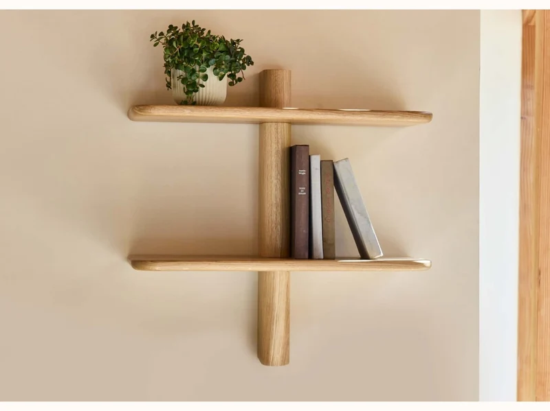 Étagère murale en bois massif BAOBAB - 2 tablettes