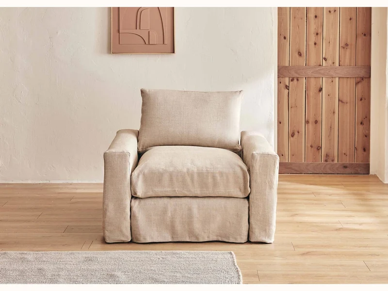 Fauteuil LENO en lin 60 cm