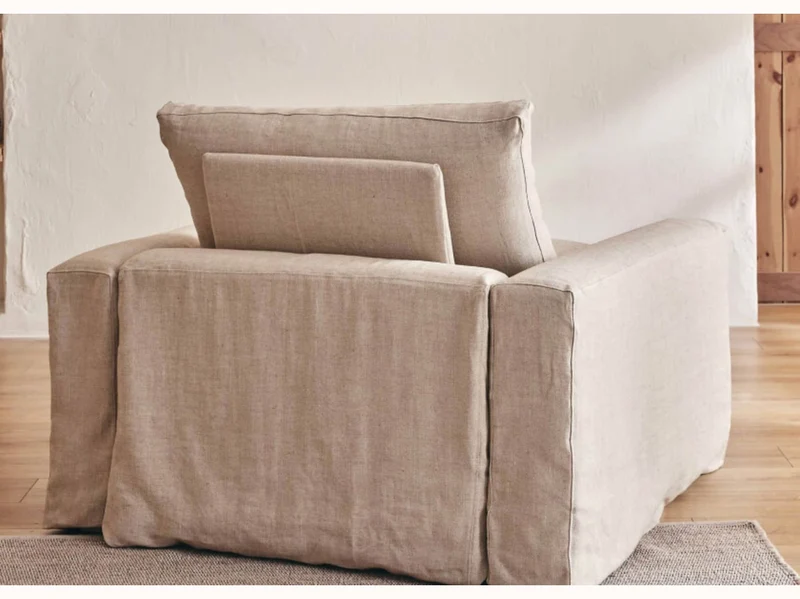 Fauteuil LENO en lin 60 cm