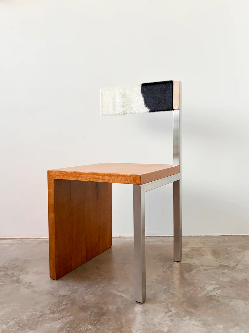 Stainless Steel and Brazilian Freijó Wood H04 Chair