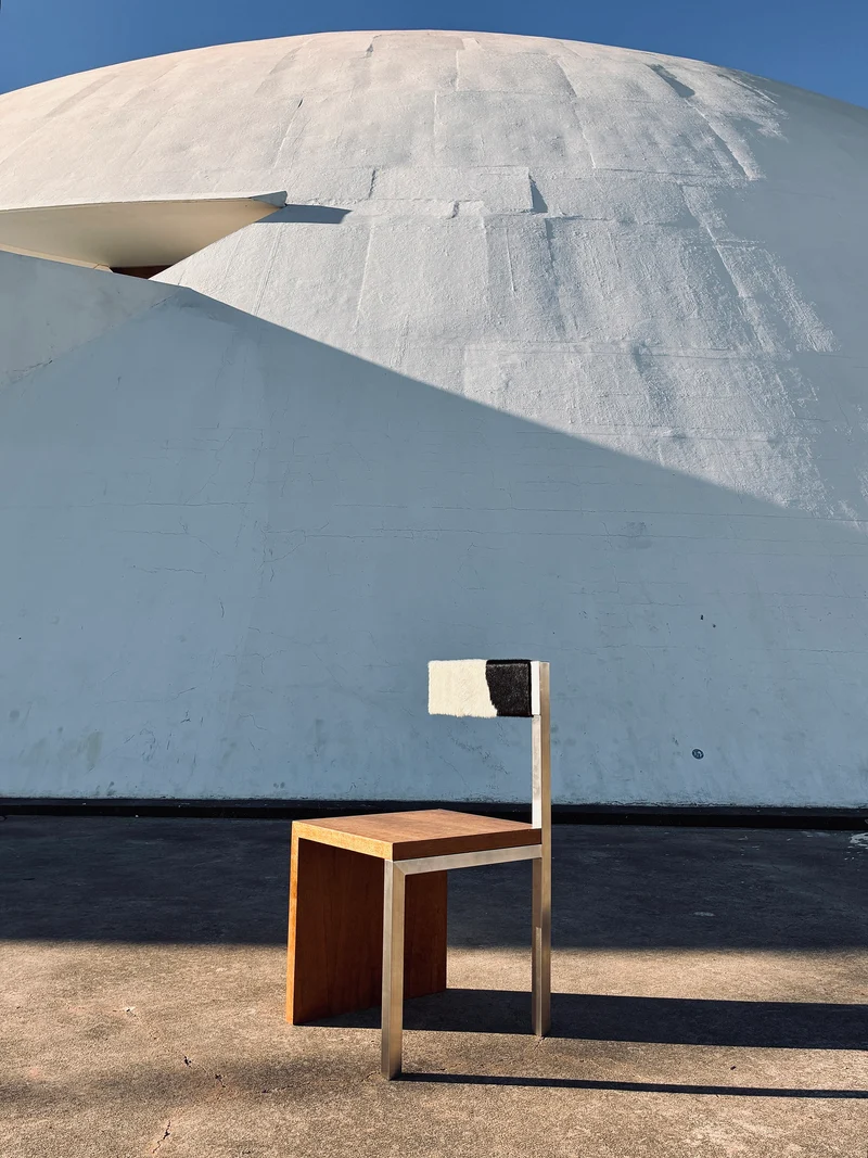 Stainless Steel and Brazilian Freijó Wood H04 Chair