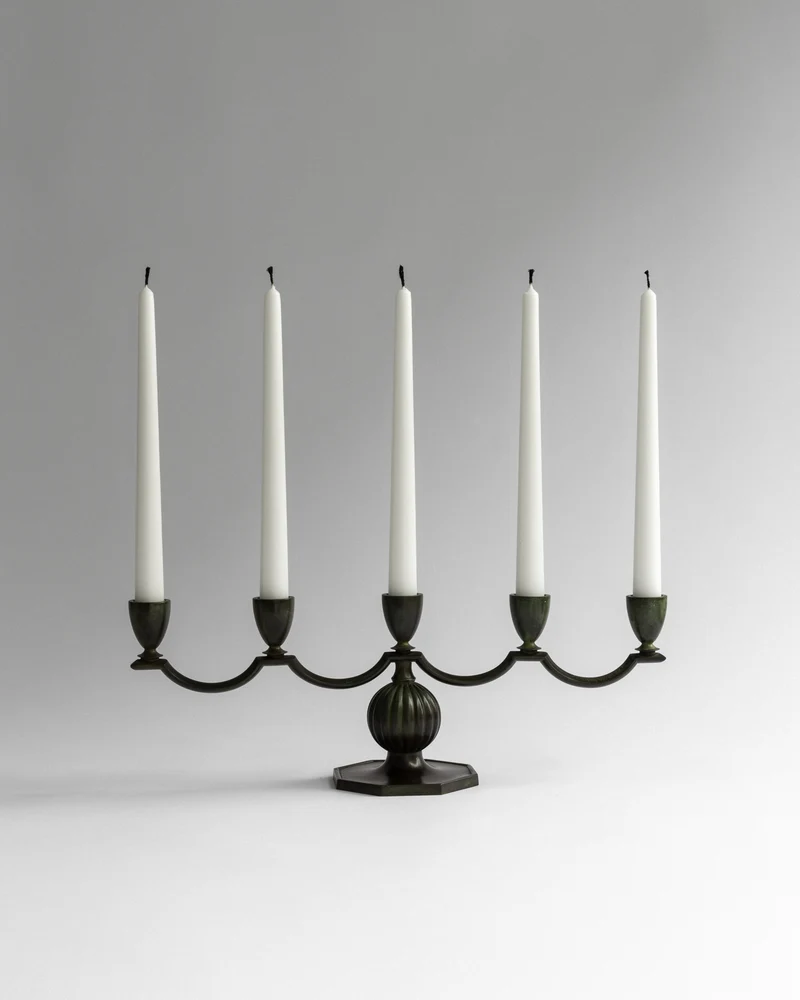 Art Deco Bronze Candelabra by GAB, Sweden, 1930s