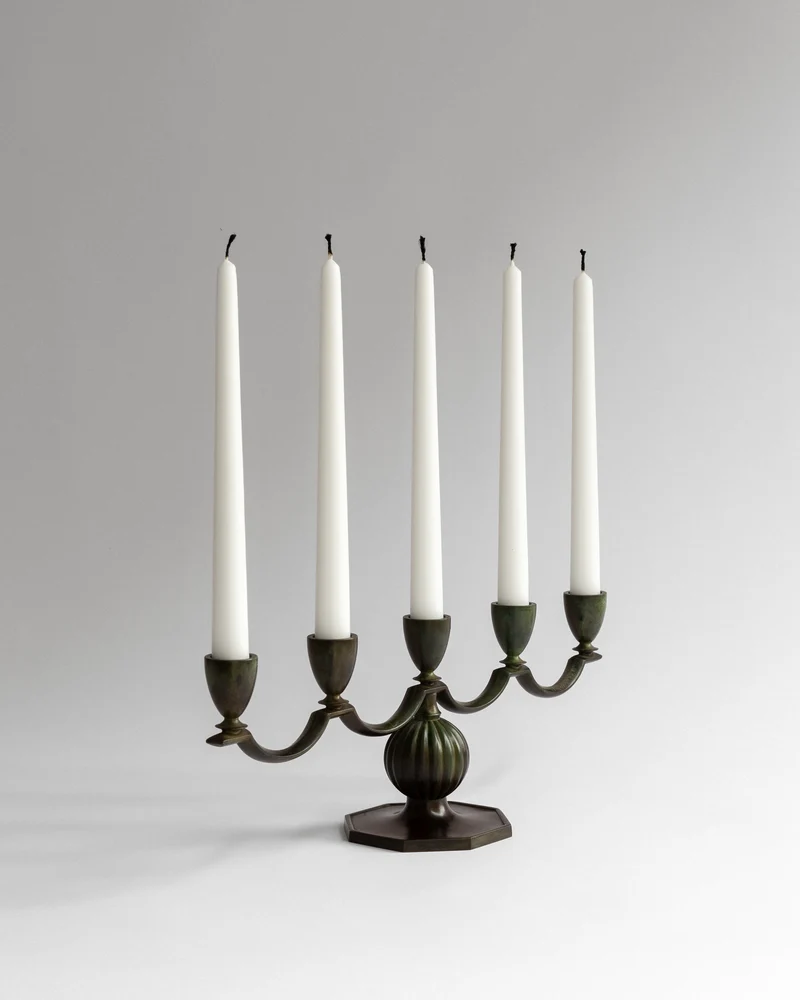 Art Deco Bronze Candelabra by GAB, Sweden, 1930s