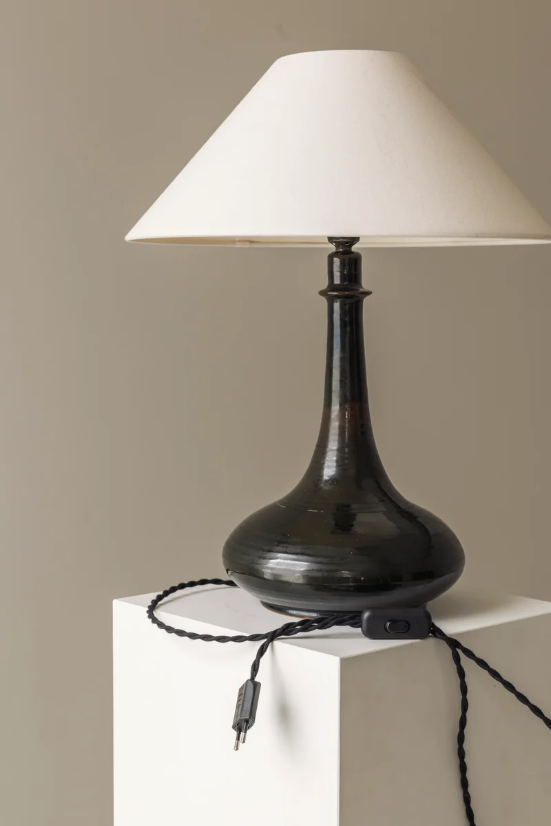 Elegant Set of Two French Ceramic Table Lamps, 1960s