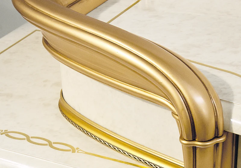 Chambre complète 4 portes effet marbre ivoire et or – Melodia