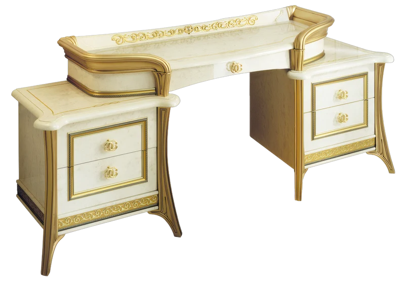 Chambre complète 4 portes effet marbre ivoire et or – Melodia