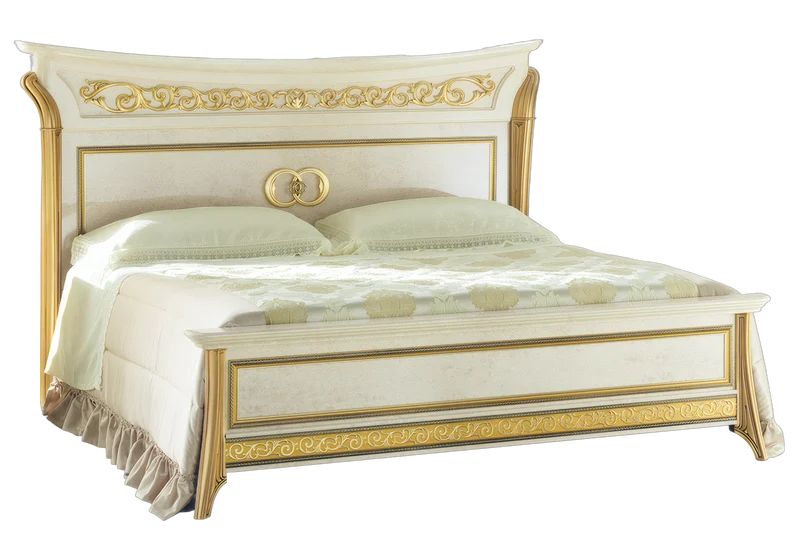 Chambre complète 4 portes effet marbre ivoire et or – Melodia