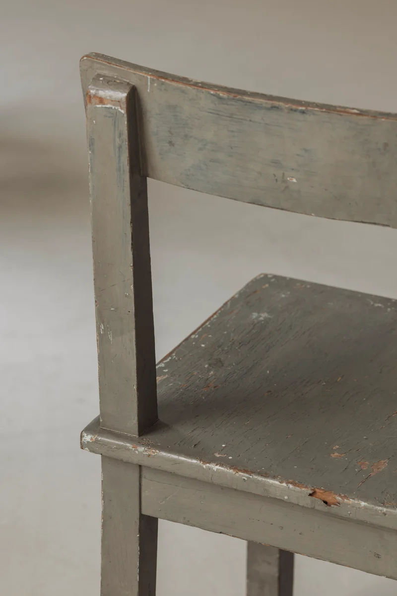 Set of 4 Rationalist Wooden Dining Chairs in the Taste of Giuseppe Pagano, 1940s