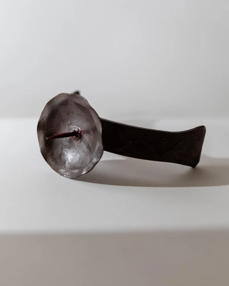 1960s Hand Forged Iron Candle Holder