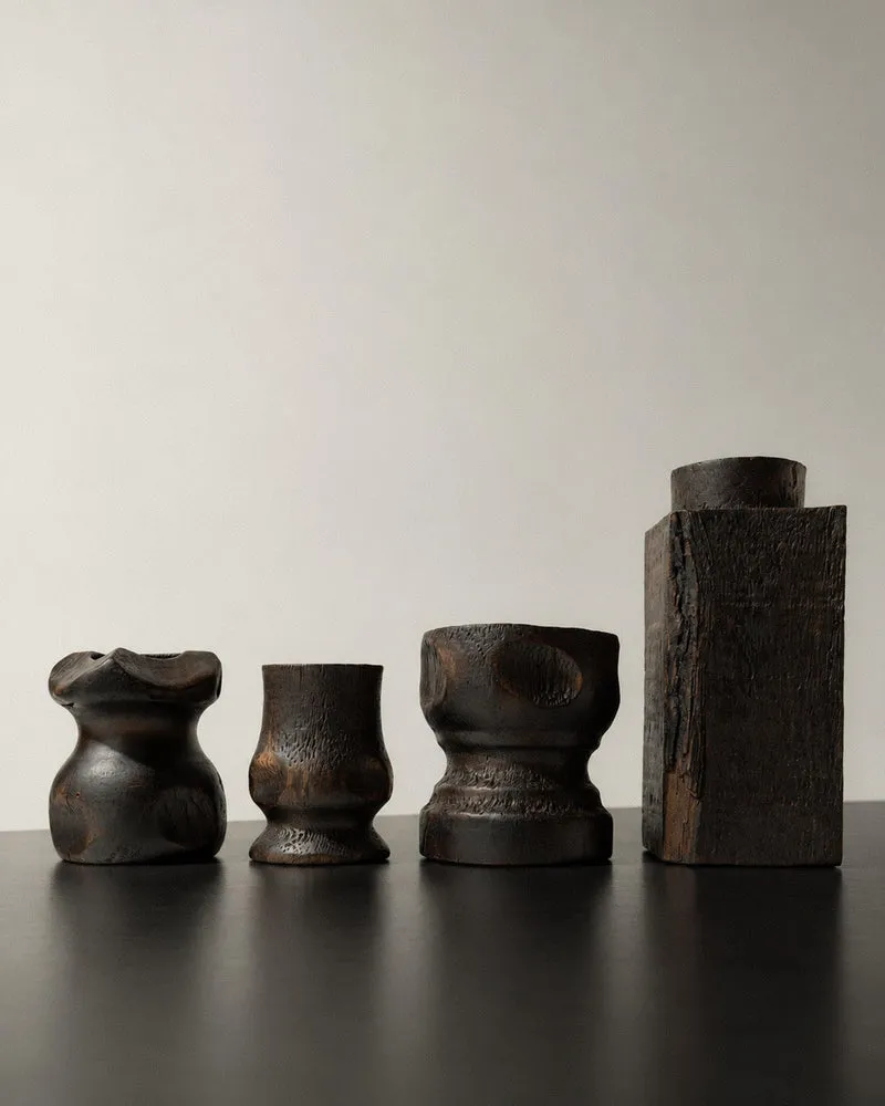 1960s Hand Carved Wood Objects Set of 4