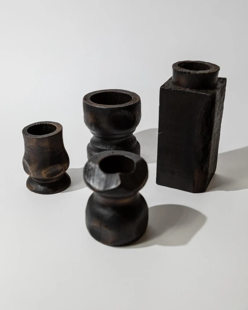 1960s Hand Carved Wood Objects Set of 4