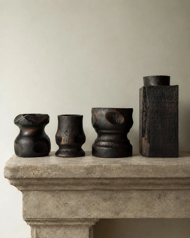 1960s Hand Carved Wood Objects Set of 4