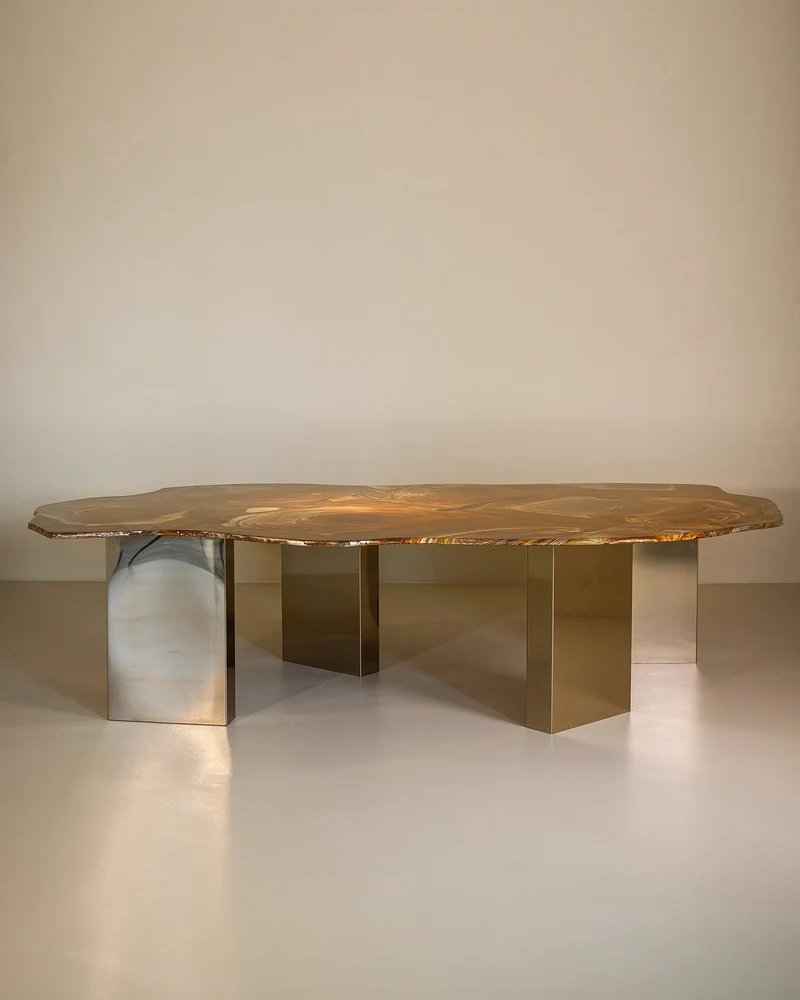 PALOMINO Marble Dining Table in Metal and Stone