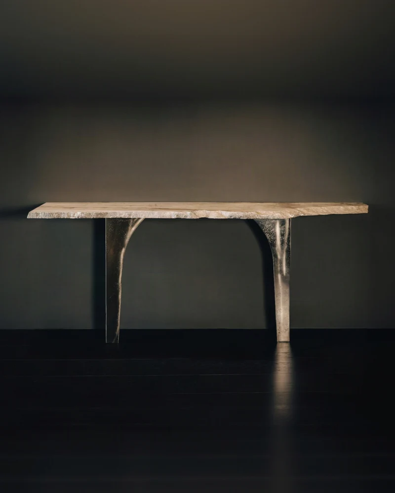 ANDREW Console - table in Metal and Brass