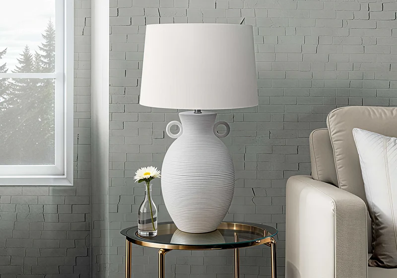 AMARA VESSEL™ – TEXTURED CERAMIC TABLE LAMP – I 9944